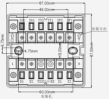 TX3214-DZ型底座接線(xiàn)示意圖(tú)